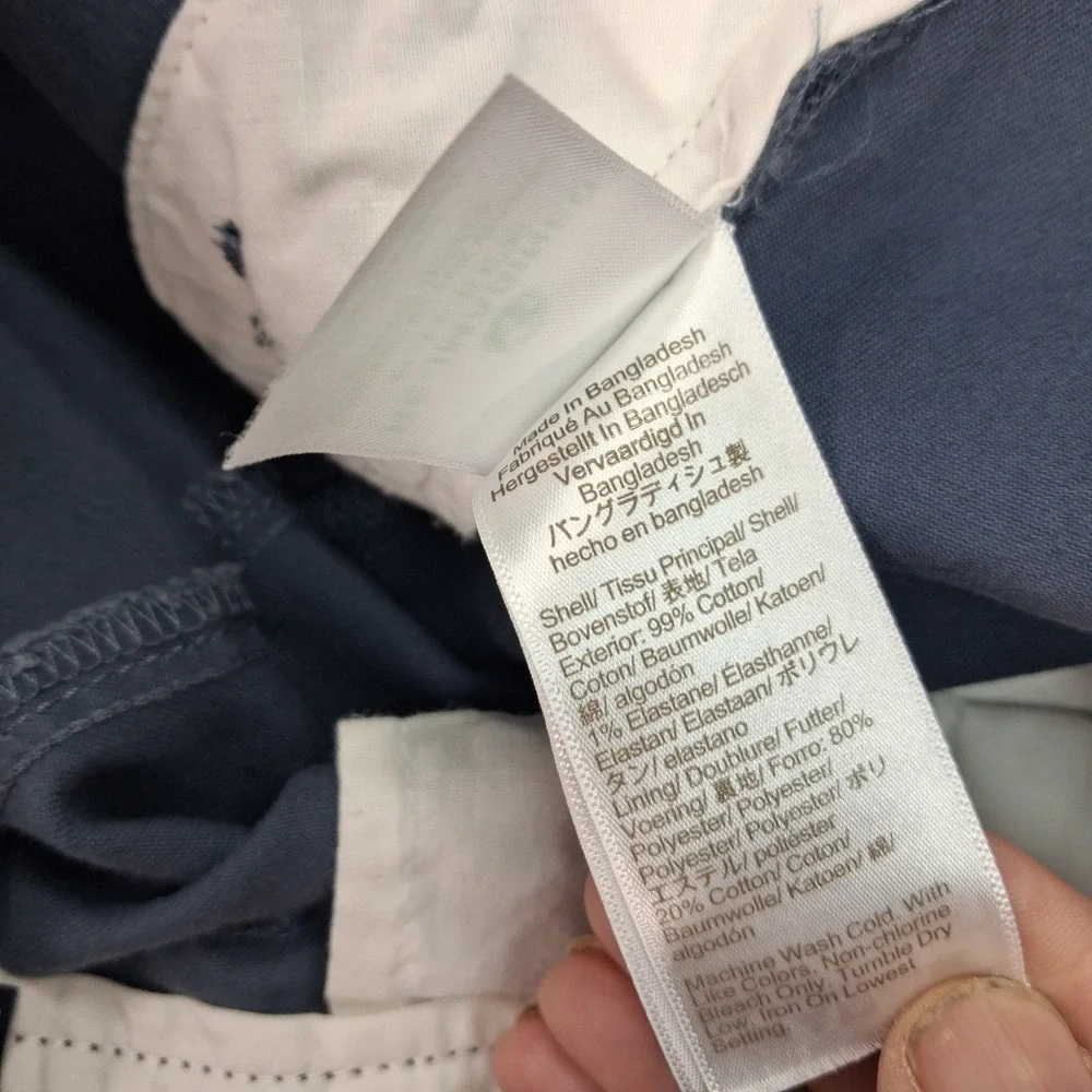 J.Crew Pants Mens 34x32 Slim Flex Chino Blue Gray H3167 EUC